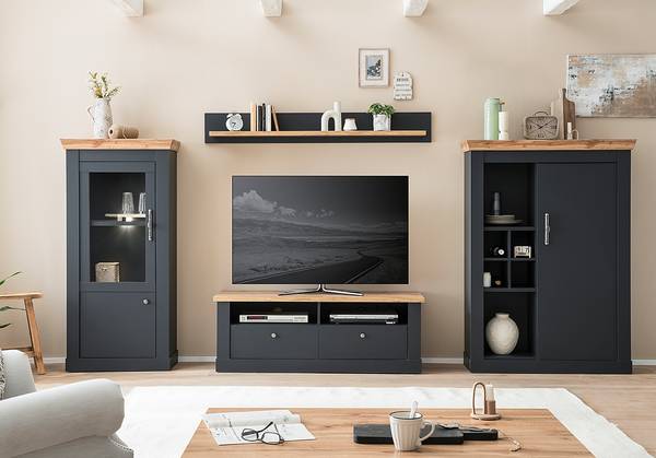 Ensemble meubles TV Taania - Type D Anthracite / Imitation chêne de Wotan