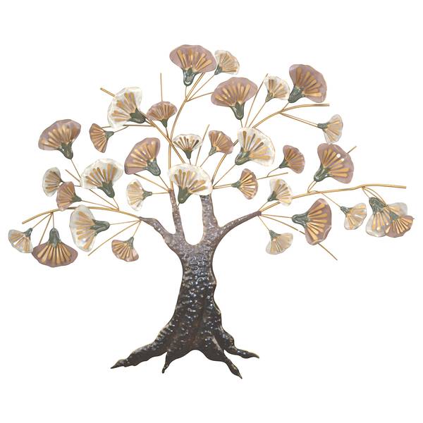 Wanddecoratie Faimes metaal - bruin/crèmekleurig/rosé/goudkleurig