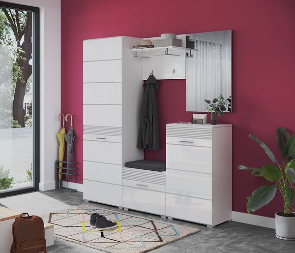 Garderobekast Collie 55 cm hoogglans wit/mat wit