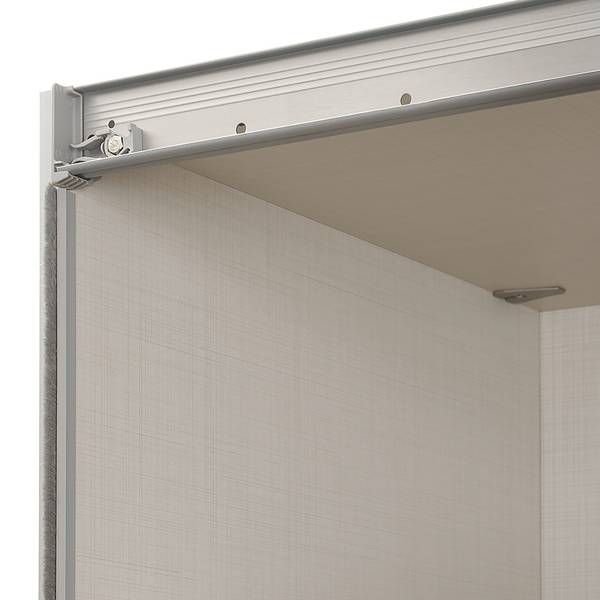 Zweefdeurkast Includo type A wit - Breedte: 280 cm - premium - grijs