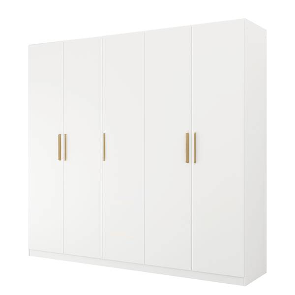 Drehtürenschrank Skandi Alpinweiß - Breite: 226 cm - Ohne Spiegeltür/-en