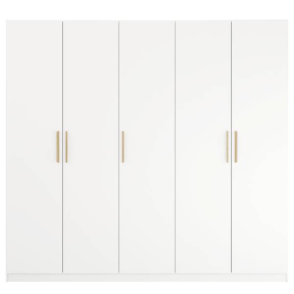 Drehtürenschrank Skandi Alpinweiß - Breite: 226 cm - Ohne Spiegeltür/-en