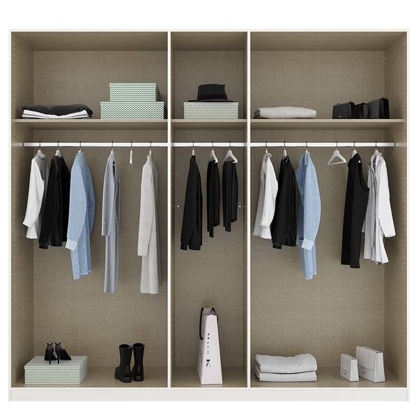 Drehtürenschrank Skandi Alpinweiß - Breite: 226 cm - Ohne Spiegeltür/-en