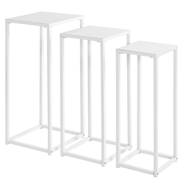 Blumensäule Tofts 3er-Set Stahl - Weiß