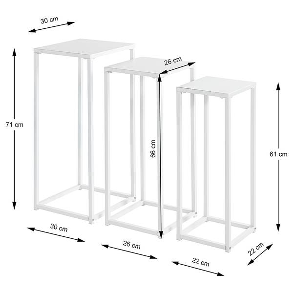 Blumensäule Tofts 3er-Set Stahl - Weiß