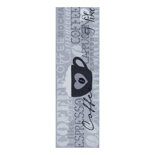 Tapis de couloir I Like Espresso Polyester - Gris / Blanc