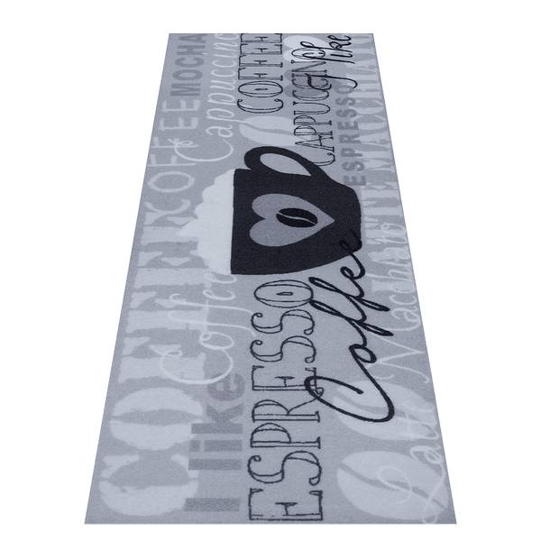 Tapis de couloir I Like Espresso Polyester - Gris / Blanc
