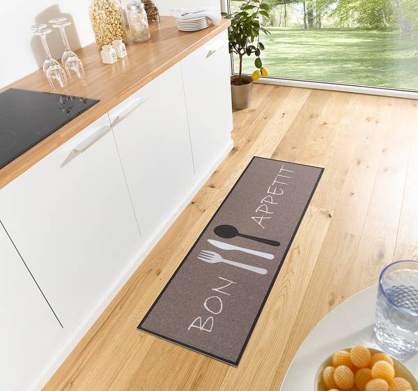 Passatoia Bon Appetit Cutlery Poliestere - Marrone / Bianco