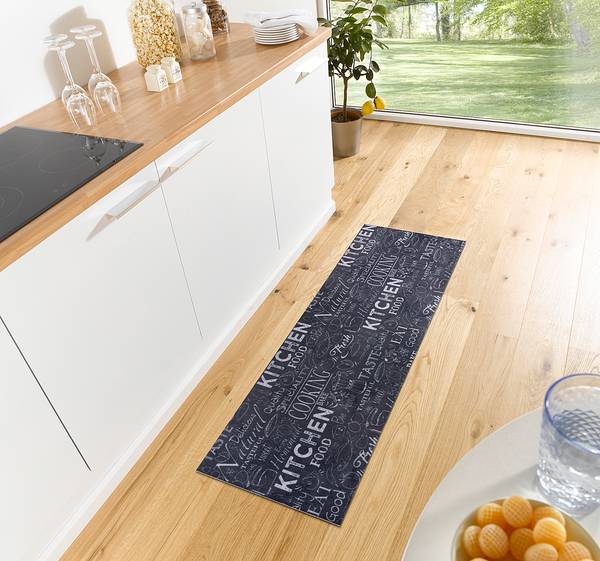 Passatoia Wild Kitchen Board Poliestere - Nero / Bianco