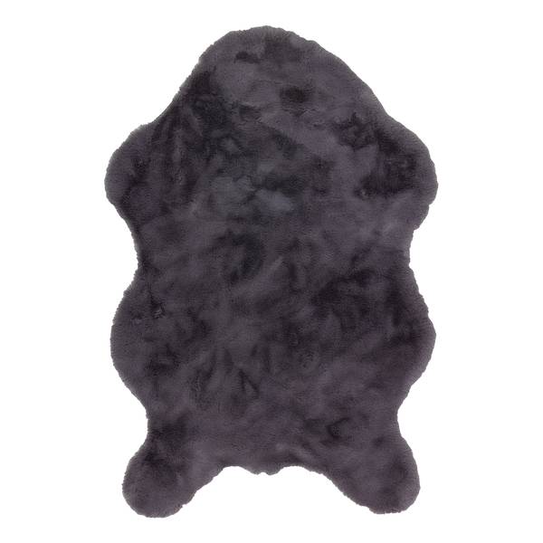 Vloerkleed Dierenvel Tender polyester - antracietkleurig - 70 x 110 cm - antracietkleurig