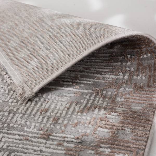 Kurzflorteppich Vercelli Punkte Polyester / Polypropylen - Beige / Creme - 80 x 150 cm - 80 x 150 cm