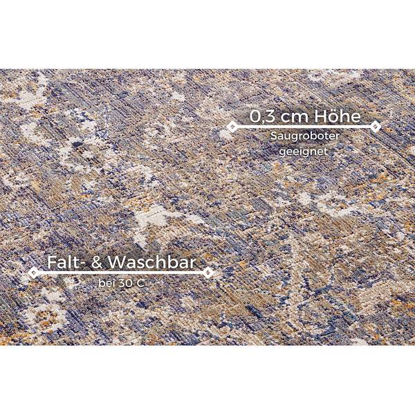 In - und Outdoor Teppich Port Said Polypropylen - Beige / Blau - 80 x 120 cm