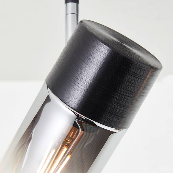 Plafondlamp Alia ijzer/rookglas/rubberhout - 1-lichts - Aantal lichtbronnen: 2