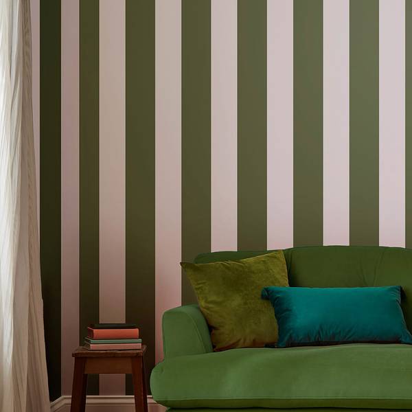 Vliestapete Harborough Stripe 10 m x 52 cm - Grün