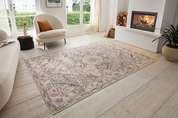 Kurzflorteppich Sand Polypropylen - Creme / Beige - 120 x 170 cm