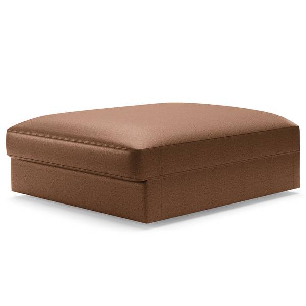 Wohnlandschaft Dixwell mit Hocker Antiklederlook - Microfaser Taeko: Braun - Longchair davorstehend links / Ottomane rechts