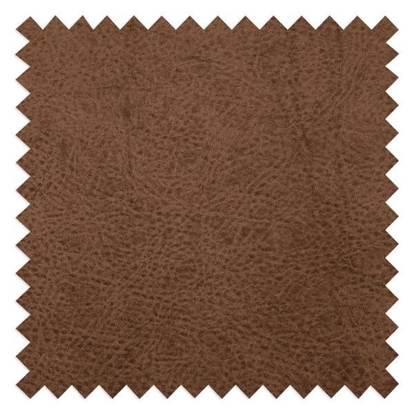 Wohnlandschaft Dixwell mit Hocker Antiklederlook - Microfaser Taeko: Braun - Longchair davorstehend links / Ottomane rechts