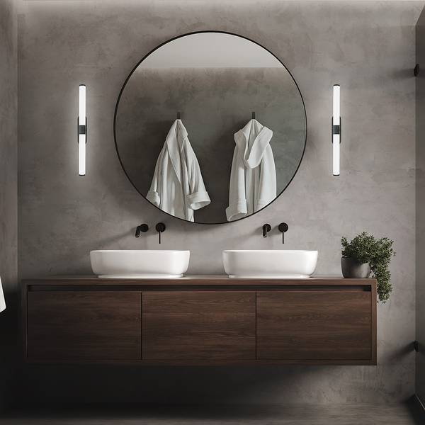 Lampada da bagno Torhola Polietilene - Nero - Nero - Larghezza: 40 cm