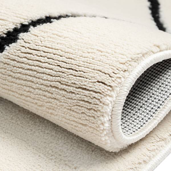 Hochflorteppich Moroccan Decor Kunstfaser - Weiß / Schwarz - 290 x 200 cm - 290 x 200 cm