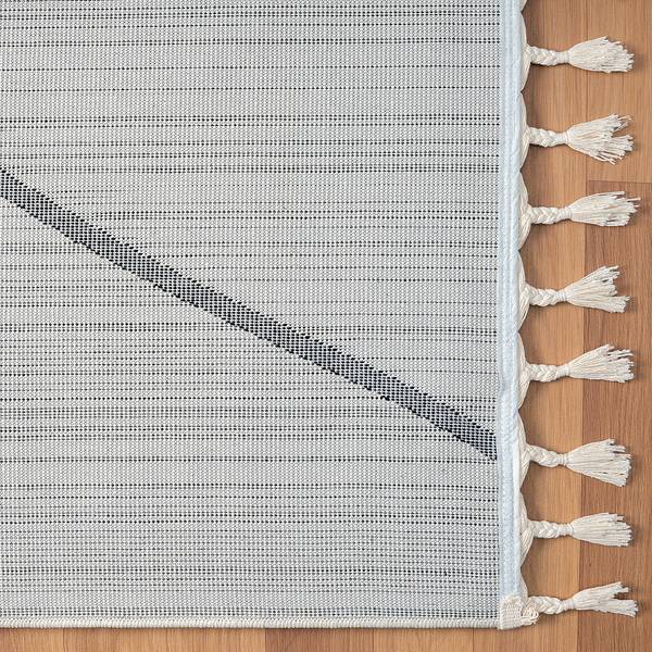 Hochflorteppich Moroccan Decor Kunstfaser - Weiß / Schwarz - 290 x 200 cm - 290 x 200 cm