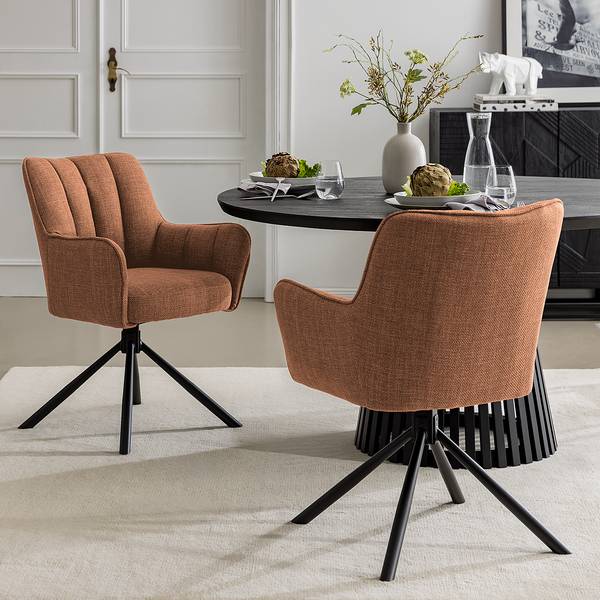 Drehbarer Armlehnenstuhl Guadabli Rostbraun