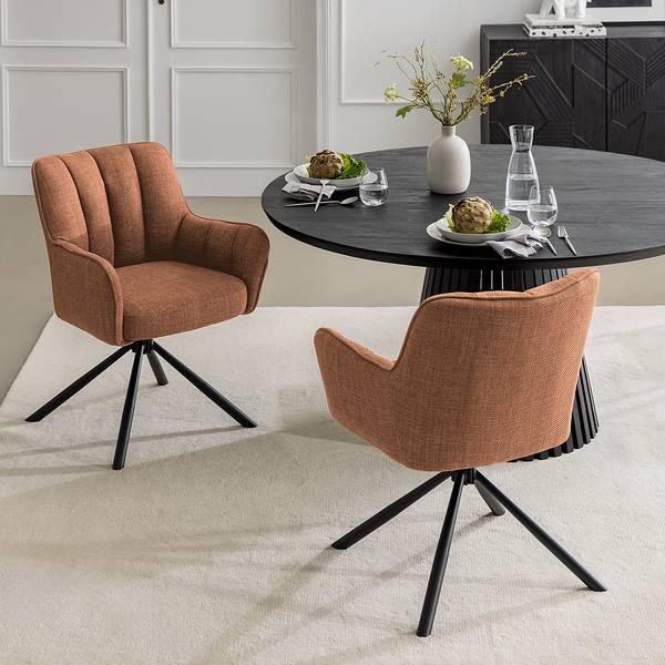 Drehbarer Armlehnenstuhl Guadabli Rostbraun