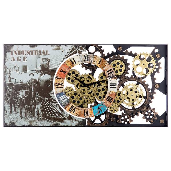 Horloge murale Industrial Fer - Doré / Noir - Noir / Doré