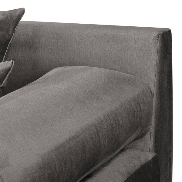 Hoekbank Naomi velours Onoli: rookgrijs - chaise longue vooraanzicht rechts