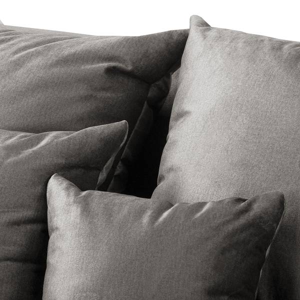 Hoekbank Naomi velours Onoli: rookgrijs - chaise longue vooraanzicht rechts