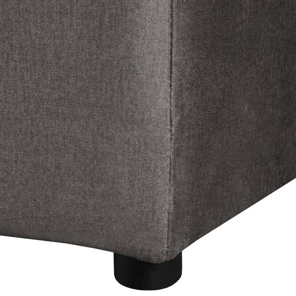 Hoekbank Naomi velours Onoli: rookgrijs - chaise longue vooraanzicht rechts