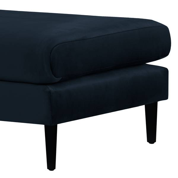 Gestoffeerde hocker Kayena fluweel - velours Sadia: donkerblauw - zwart