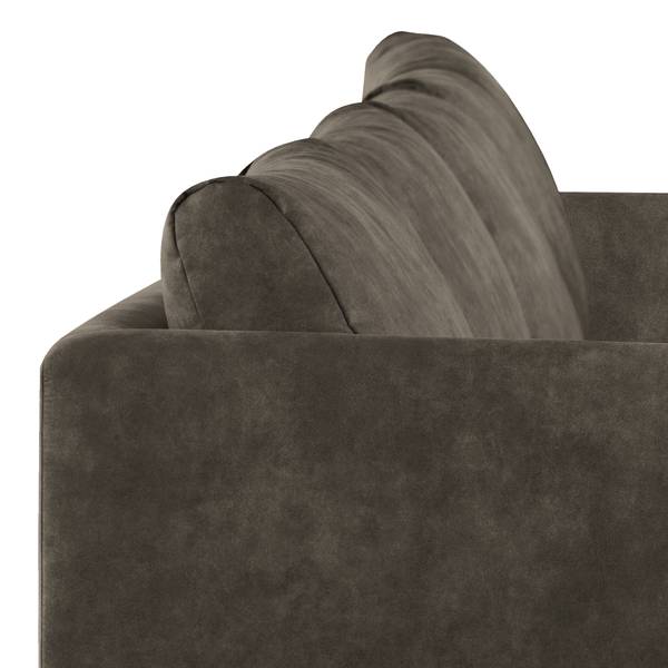 Ecksofa Kayena Antiklederlook - Microfaser Priya: Anthrazit - Longchair davorstehend links - Chrom glänzend