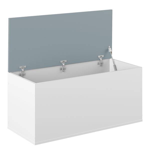 Panca da ingresso Knight Truciolare, rivestito - Bianco / Grigio - Bianco / Grigio