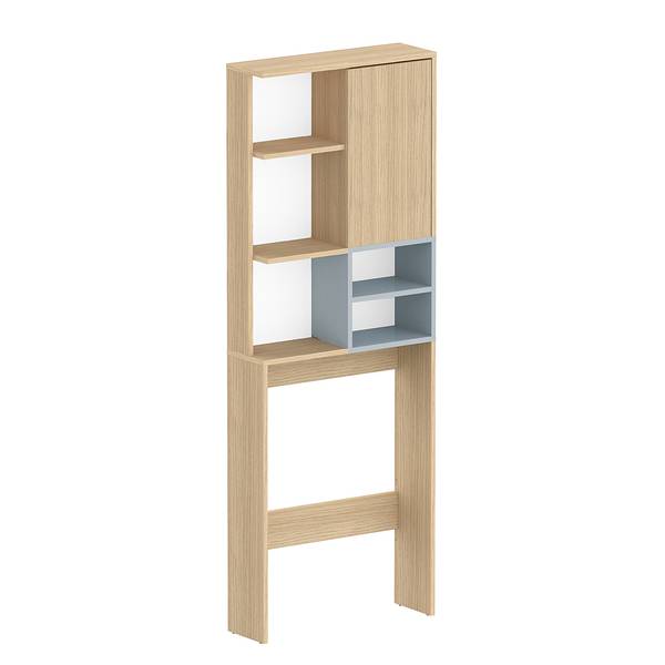 Badregal Kube Grau / Eiche Dekor