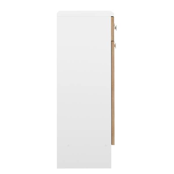 Mobile basso Combi Truciolare, rivestito - Effetto rovere / Bianco - Bianco / Effetto quercia