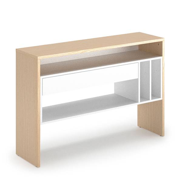 Tavolo consolle Choromela Truciolare, rivestito - Effetto rovere / Bianco - Bianco / Effetto quercia