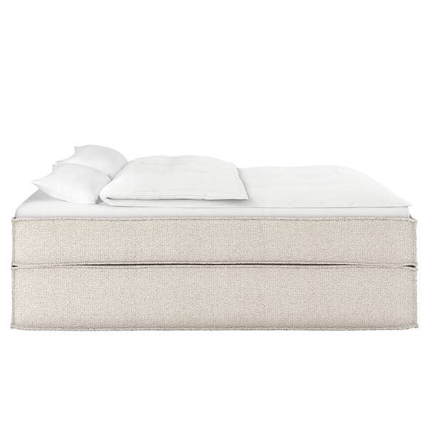 Premium Boxspringbett KINX Strukturstoff Gesa: Weiß - 140 x 200cm - H3