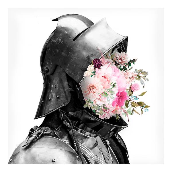 Quadro Sir Flowerhead Tessuto non tessuto - Multicolore - 30 x 30 cm