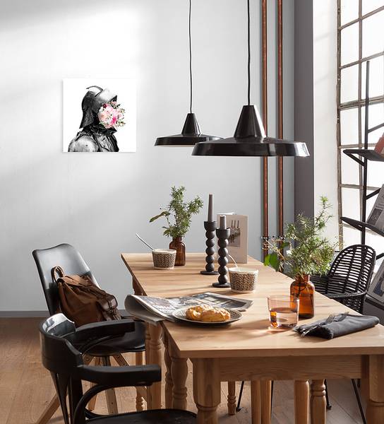 Quadro Sir Flowerhead Tessuto non tessuto - Multicolore - 30 x 30 cm