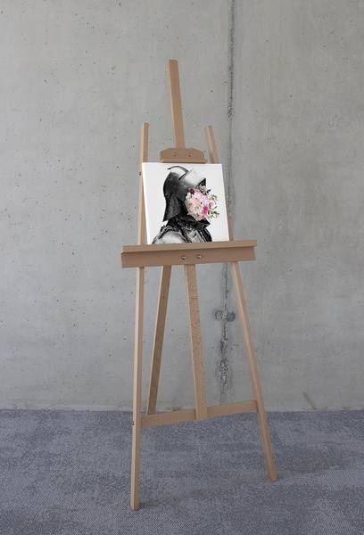 Quadro Sir Flowerhead Tessuto non tessuto - Multicolore - 30 x 30 cm