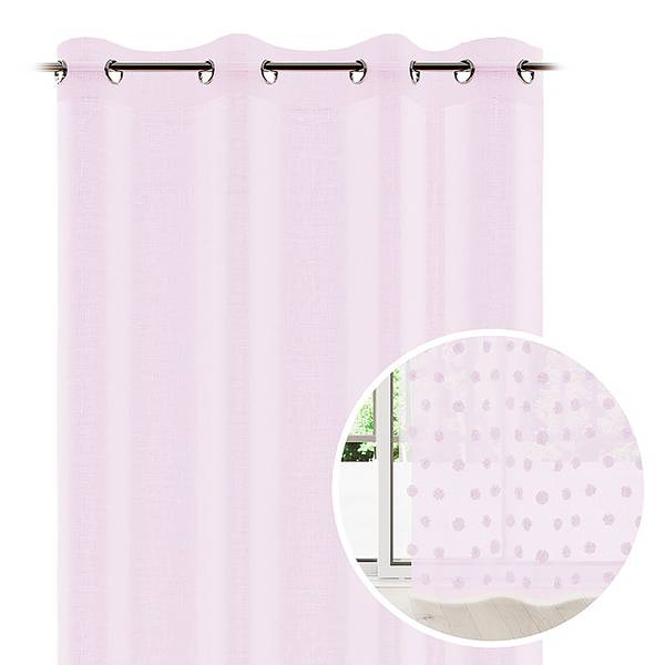 Gordijn Bunare polyester - lichtroze - 140 x 270 cm - lichtroze - 140 x 270 cm