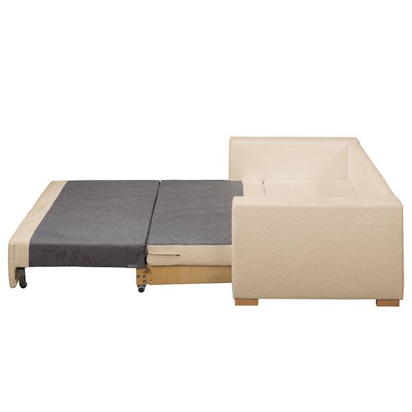 Schlafsofa LATINA Basic Bouclé Stoff Abby: Beige - Breite: 193 cm