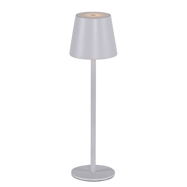 Borne éclairage extérieur Euria Aluminium / Fer - 1 ampoule - Blanc