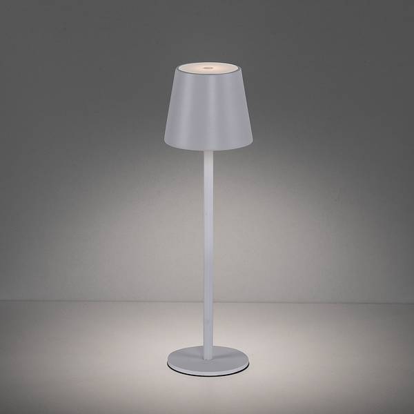 Borne éclairage extérieur Euria Aluminium / Fer - 1 ampoule - Blanc