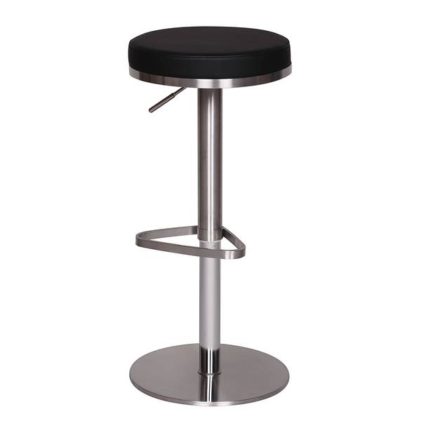 Barkruk Colpet kunstleer/roestvrij staal - zwart/zilverkleurig