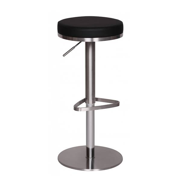 Barkruk Colpet kunstleer/roestvrij staal - zwart/zilverkleurig