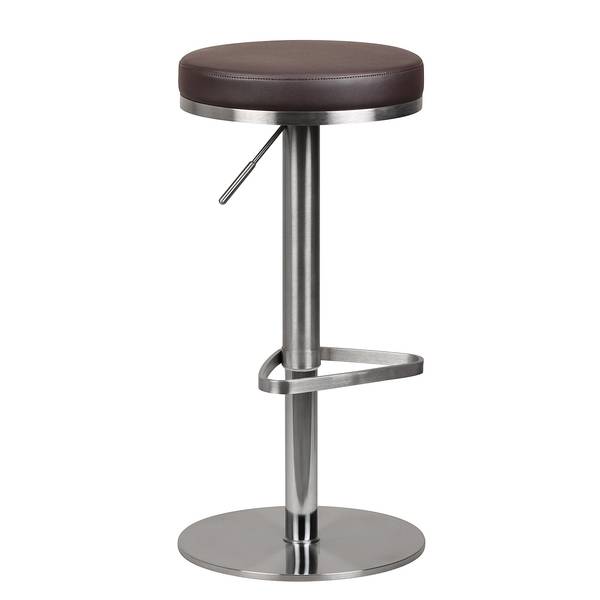 Barhocker Cimunar Kunstleder / Edelstahl - Braun