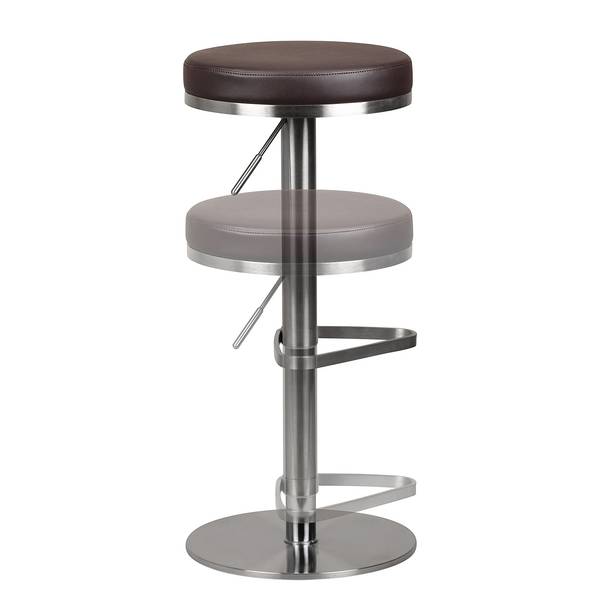 Barhocker Cimunar Kunstleder / Edelstahl - Braun