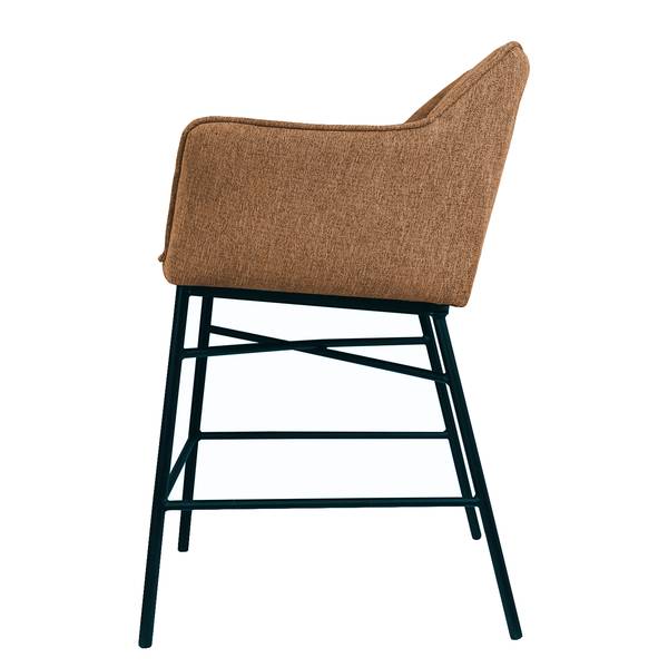 Barstuhl Zazid Eisen / Samt - Hellbraun