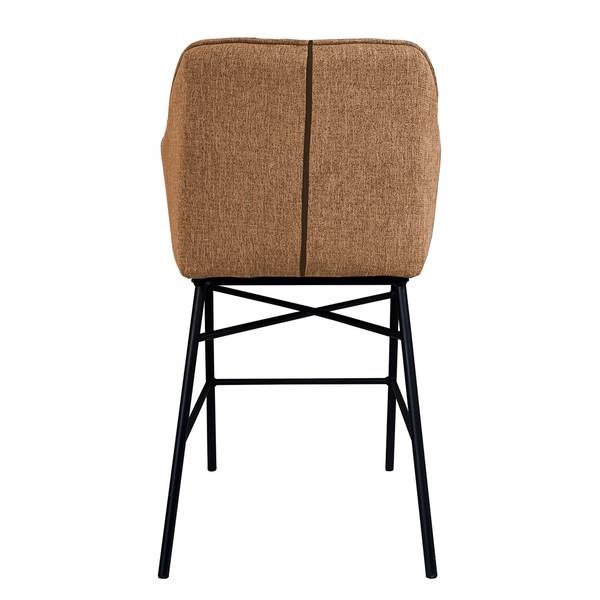 Barstuhl Zazid Eisen / Samt - Hellbraun